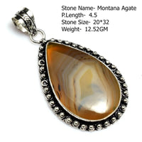 Genuine Labradorite Turquoise Black Tourmaline Moonstone Sapphire Jasper Agate Pendant Silvers Overlay over Copper
