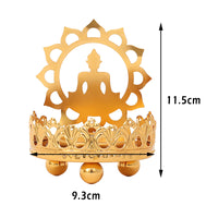 Ghee Lamp Holder Oil Lamp Dish Dimmable Buddhist Alloy Butter Lamp Holder for Living Room Home Desktop Decoration Ornament