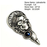 Genuine Labradorite Agate Lapis  Jasper Pendant