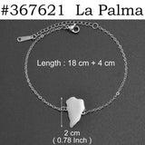 Anniyo 18CM+4CM Spain Tenerife Lanzarote Palma Gomera Fuerteventura El Hierro Map Bracelets for Women Jewelry Bangle #367421