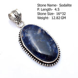 Genuine Sapphire Turquoise Emerald Agate Labradorite Jasper  Pendant