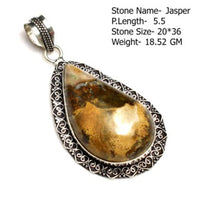 Genuine Labradorite Turquoise Agate Jasper Pendant