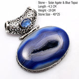 Genuine Turquoise Labradorite Jasper Agate  Pendant