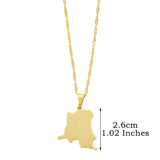 Anniyo The Democratic Republic of the Congo Pendant Necklace Chain Necklace DRC Jewelry #360221
