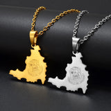 Anniyo NEW Sint Maarten and Saint-Martin Island Pendant Necklaces for Women Men Saint Martin SXM Jewelry Stainless Steel #311201