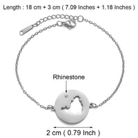 Anniyo 18CM Sint Maarten and Saint-Martin Round Bracelets With Rhinestone Saint Martin SXM Jewelry Ethnic Bangle #314721