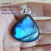 Genuine Labradorite  Pendant Women Jewelry gift