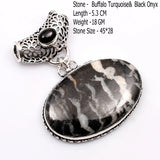 Genuine Turquoise Labradorite Jasper Agate  Pendant