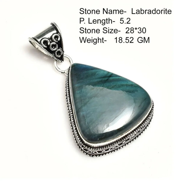 Genuine Turquoise Labradorite   Pendant