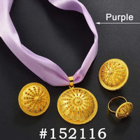 Anniyo Ethiopian sets Pendant DIY Rope Earrings Rings African Eritrean Jewelry Wedding Engagement Habesha Ethnic Items #152016B