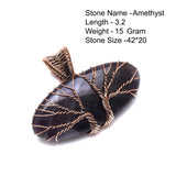 Genuine Copper Wire Wrap  Labradorite Azurite SnowFlake Agate Turquoise Lapis Sapphire Tiger Eye Pendant