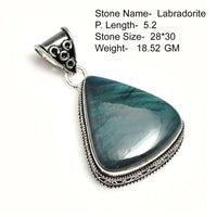Genuine Turquoise Labradorite   Pendant