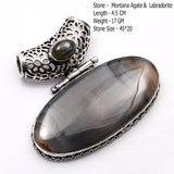 Genuine Turquoise Agate Jasper Labradorite  Pendant Women Jewelry gift