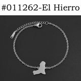 Anniyo 18CM+4CM Spain Tenerife Lanzarote Palma Gomera Fuerteventura El Hierro Map Bracelets for Women Jewelry Bangle #367421