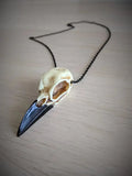 Raven Skull Necklace Halloween Jewelry Gothic Necklace, Raven Jewellery Gift Idea Spooky Scary Plague Doctor Witch