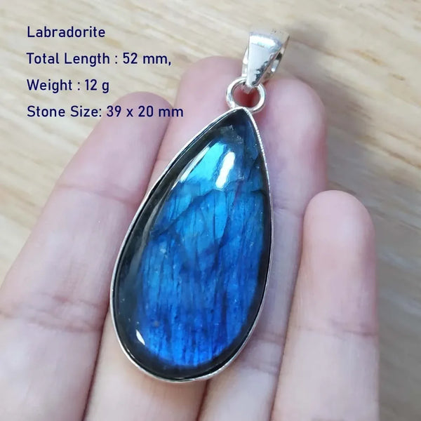 Genuine Labradorite  Pendant Women Jewelry gift