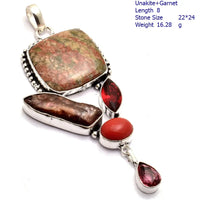 Genuine Agate Labradorite Jasper Agate Sodalite Blue Topaz Amethyst Turquoise  Pendant  Sillver  Overlay over Copper