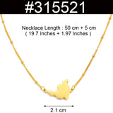 Anniyo 2.1CM Sint Maarten and Saint-Martin Ball Chain Necklaces Saint Martin SXM Jewelry Women Girls #315521