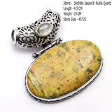 Genuine Turquoise Agate Jasper Labradorite  Pendant Women Jewelry gift