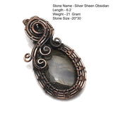 Genuine Copper Wire Wrap  Labradorite Azurite SnowFlake Agate Turquoise Lapis Sapphire Tiger Eye Pendant