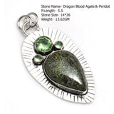 Genuine Labradorite Turquoise Agate Jasper Pendant