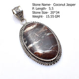 Genuine Labradorite Turquoise Black Tourmaline Moonstone Sapphire Jasper Agate Pendant Silvers Overlay over Copper