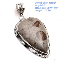 Genuine Agate Labradorite Jasper Agate Sodalite Blue Topaz Amethyst Turquoise  Pendant  Sillver  Overlay over Copper