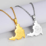 Anniyo NEW Sint Maarten and Saint-Martin Island Pendant Necklaces for Women Men Saint Martin SXM Jewelry Stainless Steel #311201