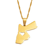 Anniyo The Hashemite Kingdom of Jordan Pendant Necklace for Women/Men Gold Color Jewelry  #005621