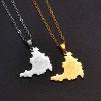 Anniyo NEW Sint Maarten and Saint-Martin Island Pendant Necklaces for Women Men Saint Martin SXM Jewelry Stainless Steel #311201