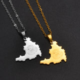 Anniyo NEW Sint Maarten and Saint-Martin Island Pendant Necklaces for Women Men Saint Martin SXM Jewelry Stainless Steel #311201