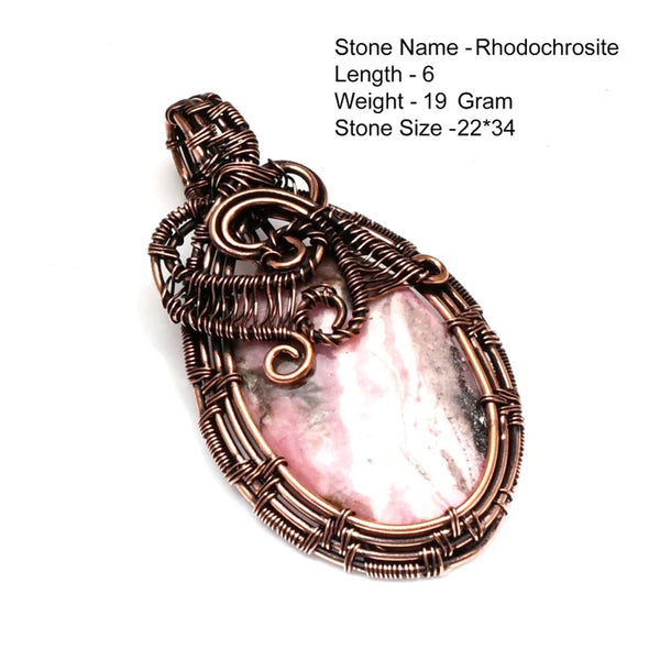 Genuine Rhodochrosite Jasper Agate Turquoise  Pendant