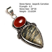 Genuine Labradorite Turquoise Agate Jasper Pendant
