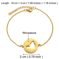 Anniyo 18CM Sint Maarten and Saint-Martin Round Bracelets With Rhinestone Saint Martin SXM Jewelry Ethnic Bangle #314721