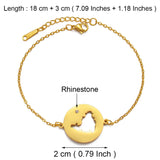 Anniyo 18CM Sint Maarten and Saint-Martin Round Bracelets With Rhinestone Saint Martin SXM Jewelry Ethnic Bangle #314721