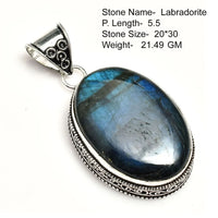 Genuine Turquoise Labradorite   Pendant