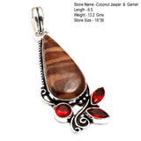 Genuine Labradorite  Ruby Turquoise Sapphire Jasper Agate Tiger Eye Ruby Zoisite  Pendant   Sillver Overlay Copper
