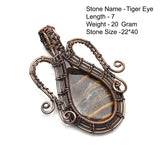Genuine Copper Wire Wrap  Labradorite Azurite SnowFlake Agate Turquoise Lapis Sapphire Tiger Eye Pendant