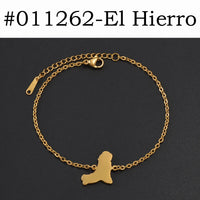 Anniyo 18CM+4CM Spain Tenerife Lanzarote Palma Gomera Fuerteventura El Hierro Map Bracelets for Women Jewelry Bangle #367421