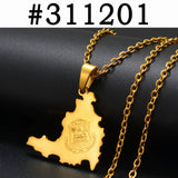 Anniyo NEW Sint Maarten and Saint-Martin Island Pendant Necklaces for Women Men Saint Martin SXM Jewelry Stainless Steel #311201