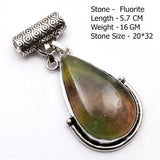 Genuine Labradorite Amazonite Turquoise Agate  Pendant