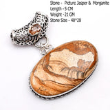 Genuine Turquoise Labradorite Jasper Agate  Pendant