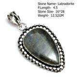 Genuine Emerald Labradorite Rose Quartz Turquoise Tiger Eye Jasper Agate Pendant Silvers Overlay over Copper