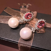 Retro Fashion Pearl Blue Stone Necklace Earrings Multi functional Light Luxury Regular Clavicle Chain Women's Jewelry Gifts