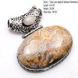Genuine Turquoise Agate Jasper Labradorite  Pendant Women Jewelry gift
