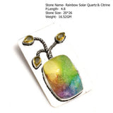 Genuine Labradorite Jasper Agate Turquoise  Pendant