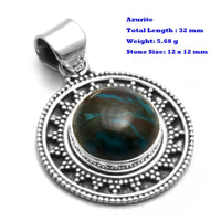 Genuine Larimar Citrine Ruby Emerald Seraphinite Turquoise Labradorite Agate  Pendant 925 Sterling Silver