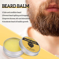 2pcs Beard Balm Conditioner Oil Kit Natural Beard Growth Oil Moisturizing Smoothing Hair Growth Tools For Men Hair Beard Care