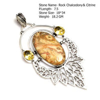 Genuine Labradorite Turquoise Agate Jasper Pendant