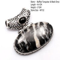 Genuine Turquoise Labradorite Jasper Agate  Pendant